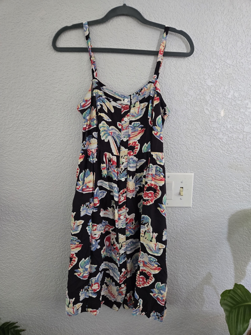 Levi's Black Island Print Button-Front Sundress